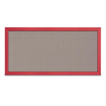 United Visual Products Slim Enclosed Corkboard, 24"x36", White Alum Frame/Ultramarine UVEB2436-WHITE-ULTMAR